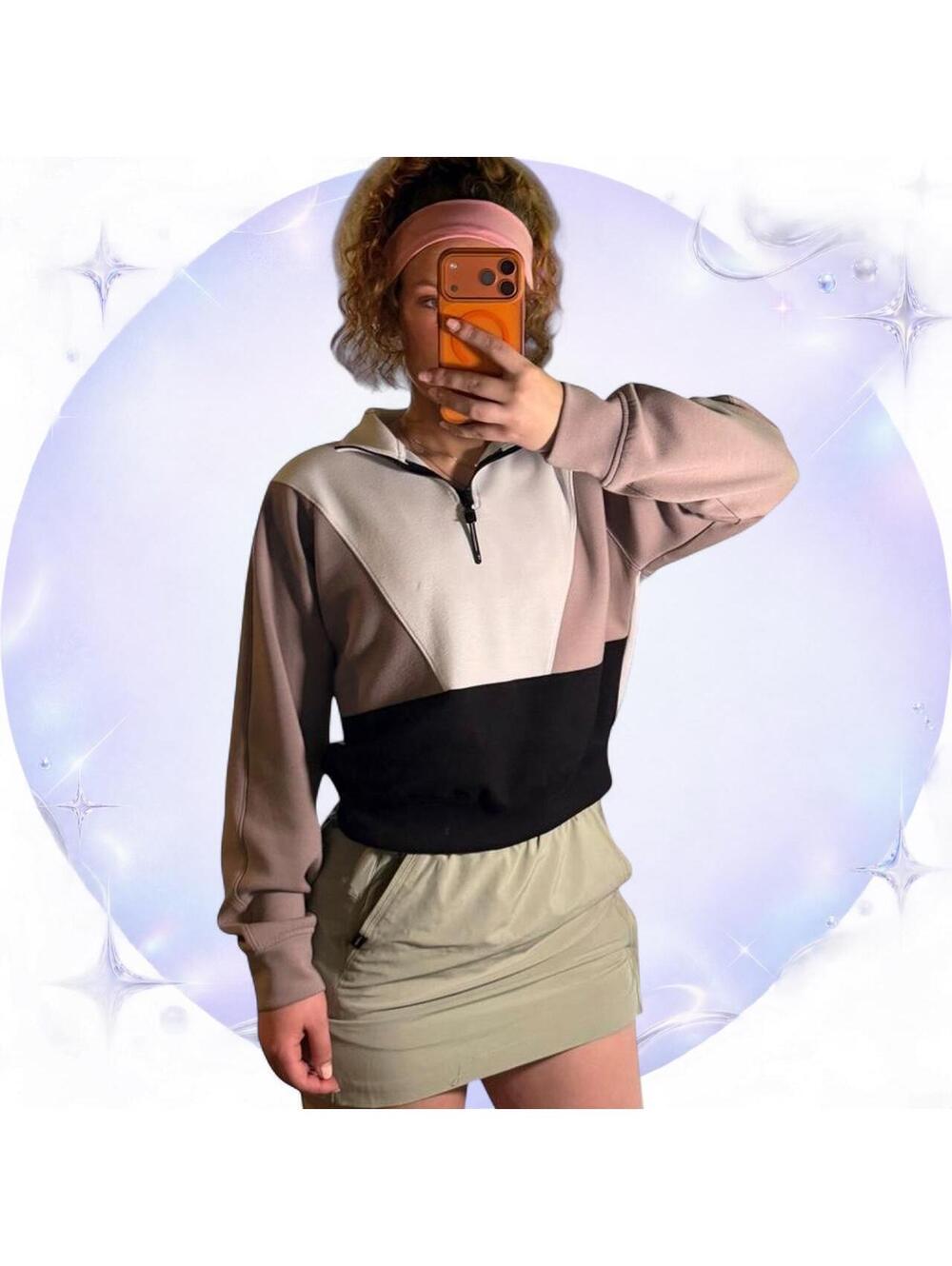 Sports Illustrated Colorblock Quarter Zip Pullover 🤎🖤